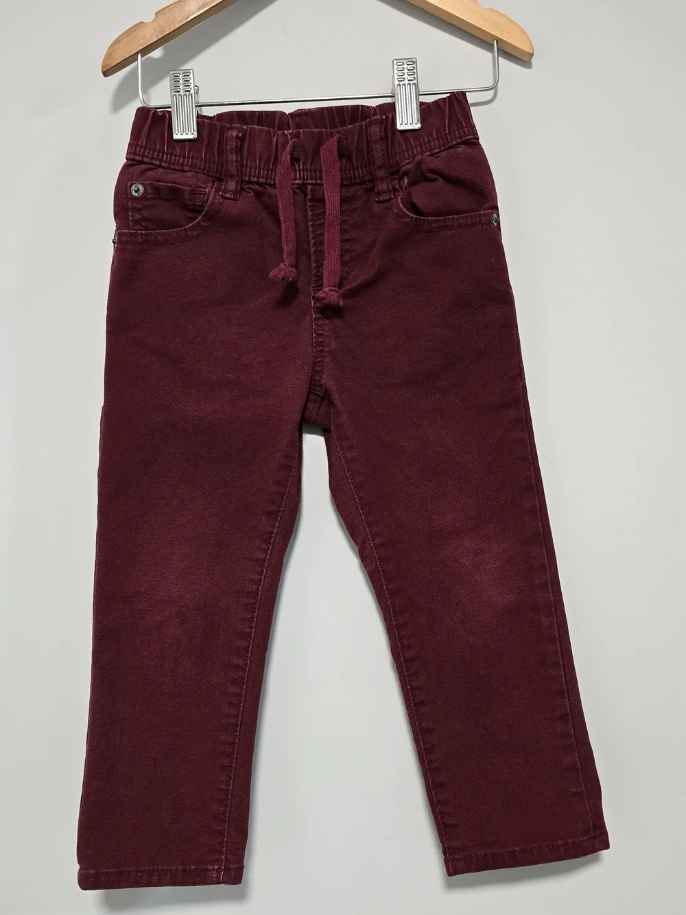 GAP Kids Drawstring Pull-On Pants in Burgundy Fall Style
